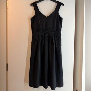 Alfani Black Embroidered Midi Dress